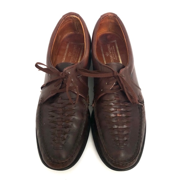 Vtg Stuart McGuire Woven Leather Lace Derby Shoes